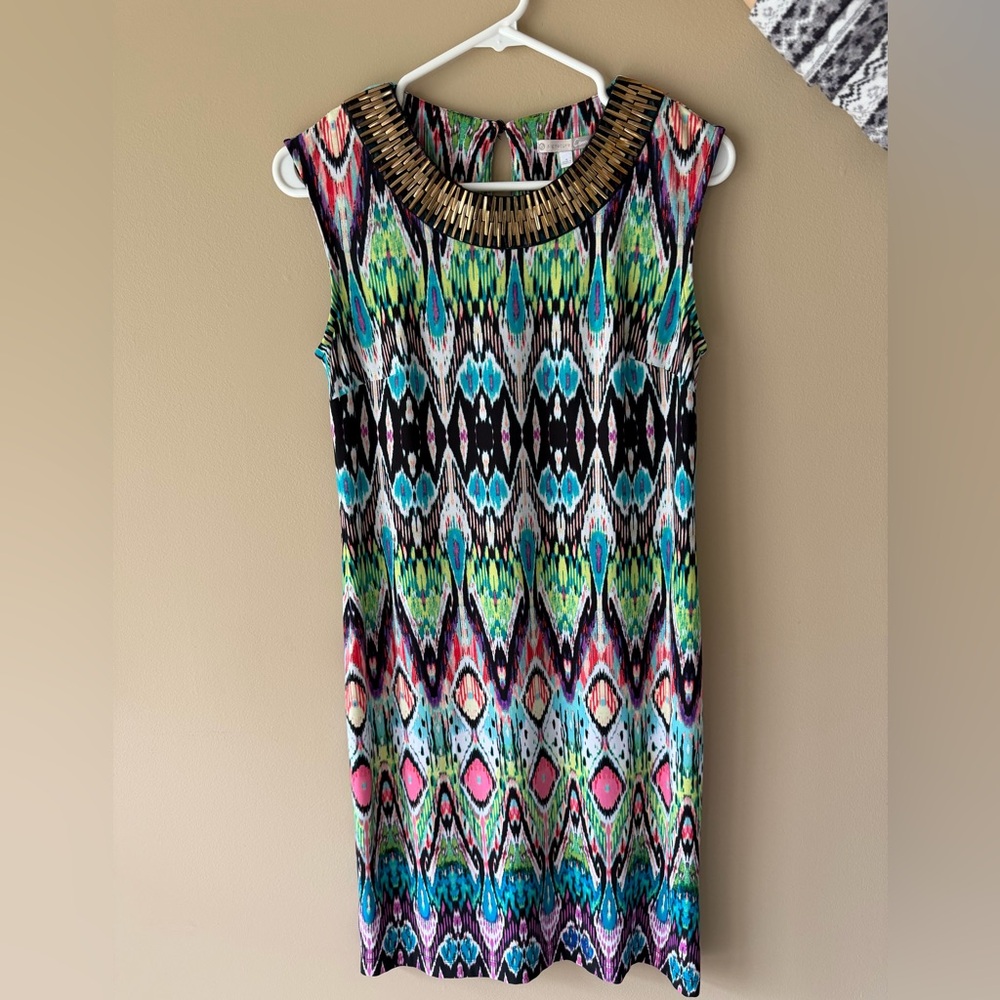 Dress Barn colorful sleeveless dress